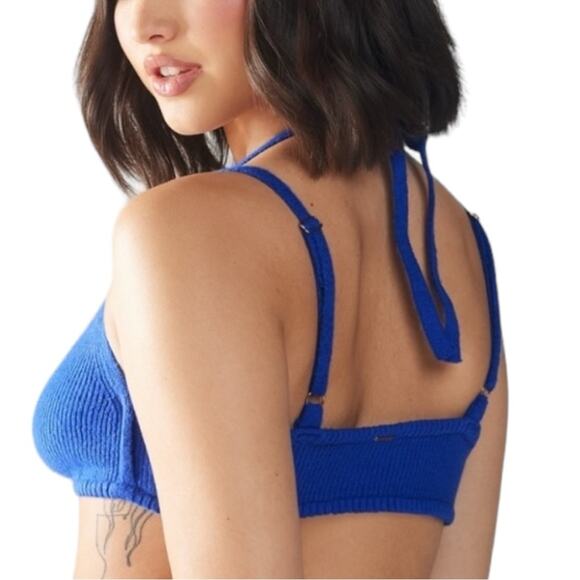 Savage x Fenty womens 2x blue bralette Ms minx knit strappy tie bra casual - Picture 2 of 12